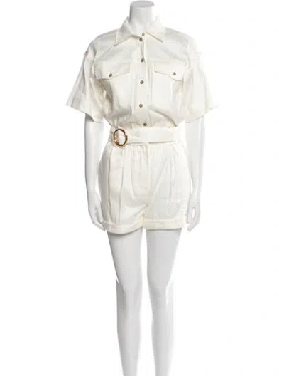 Pre-owned Frame Romper In White