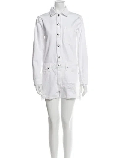Pre-owned Frame Romper In White