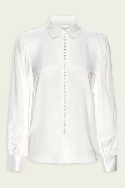 Frame Round Collar Shirt In Cream In White