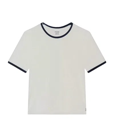 Frame Round Neck Short-sleeved T-shirt In White