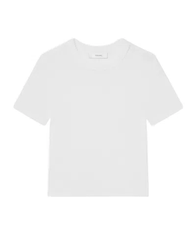 Frame Round Neck Short-sleeved T-shirt In White