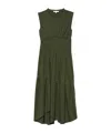 Frame Ribbed-knit Midi Dress In Green