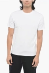 Frame Ribbed Crew-neck Cotton T-shirt With Short Sleeves