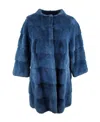 Frame Round-necked Fur In Blue