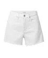 Frame Rounded-edge Denim Shorts In White