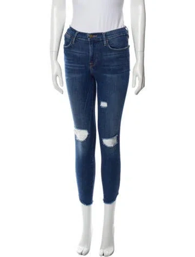 Pre-owned Frame Rowstockton Skinny Leg Jeans In Blue
