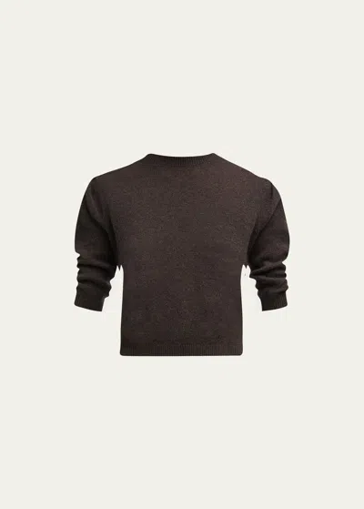 Frame Ruched Cashmere Sweater In Americano