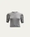 Frame Ruched Cashmere-wool Sweater In Gray