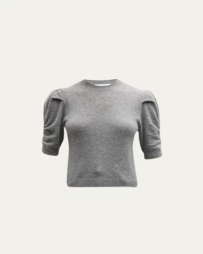 Frame Ruched Cashmere-wool Sweater In Gray
