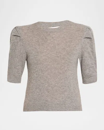 Frame Ruched Cashmere-wool Sweater In Gray