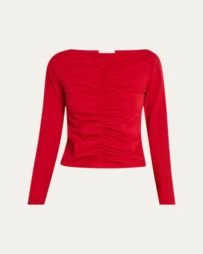 FRAME RUCHED LONG-SLEEVE TOP