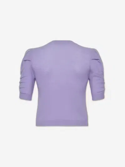 Frame Ruched Sleeve Cashmere Sleeve In Lilac In Purple
