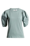 FRAME RUCHED SLEEVE ORGANIC COTTON T-SHIRT