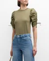 Frame Frankie Puff Sleeve Tee In Sage