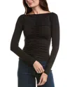Frame Ruched Top In Black