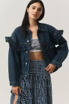 Frame The Ruffle Jacket Twisted In Blue