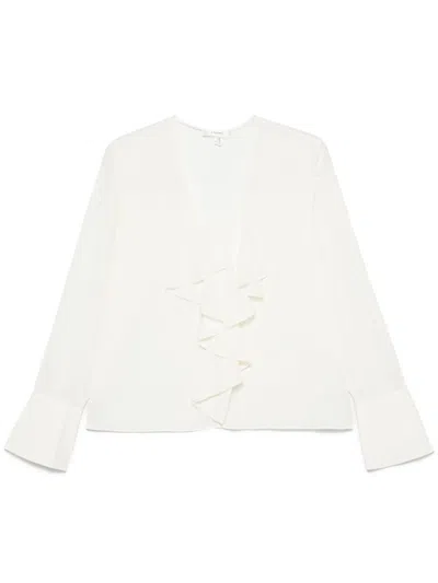 Frame Ruffle-detailing Blouse In White