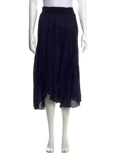 Pre-owned Frame Ruffle Embellishment Midi Length Skirt In Blue