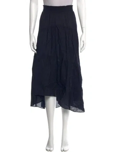 Pre-owned Frame Ruffle Embellishment Midi Length Skirt In Blue