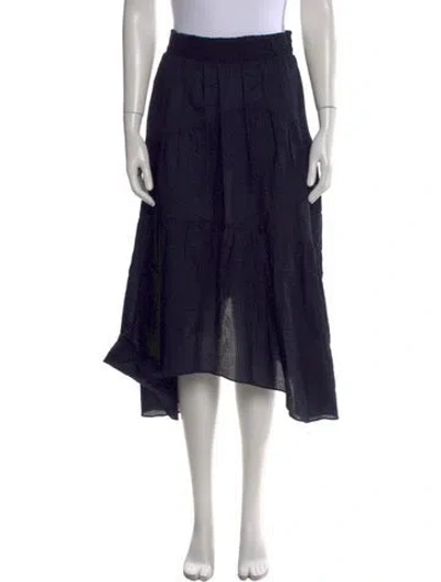 Pre-owned Frame Ruffle Embellishment Midi Length Skirt In Blue