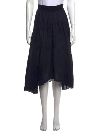 Pre-owned Frame Ruffle Embellishment Midi Length Skirt In Blue