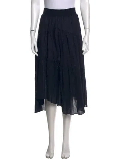 Pre-owned Frame Ruffle Embellishment Midi Length Skirt In Blue