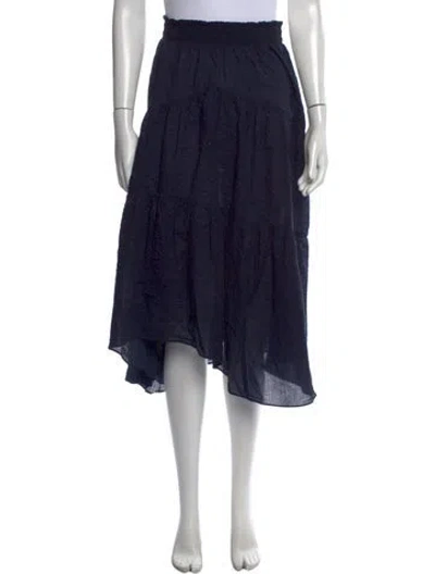 Pre-owned Frame Ruffle Embellishment Midi Length Skirt In Blue