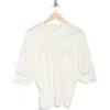 Frame Short-sleeve Ruffle Blouse In Cream