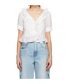 Frame White Broderie Anglaise Blouse In White