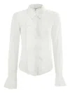 Frame Ruffled Shirt In White