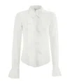 Frame Ruffled Shirt In White