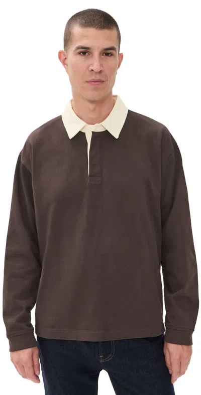 Frame Rugby Polo Shirt Deep Brown