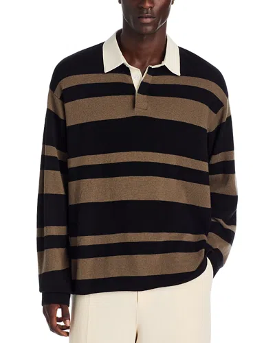 Frame Striped Wool And Cashmere-blend Polo Shirt In Multi