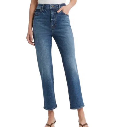Frame Ruler Crop Straight Leg Jeans In Nebula In Animal Print