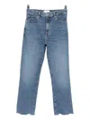Frame Ruler Cropped Jeans In Blue