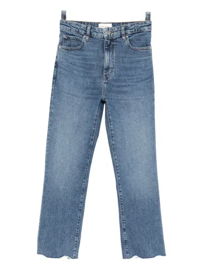 Frame Ruler Cropped Jeans In Blue