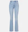 Frame Ruler High-rise Straight Jeans In Blue