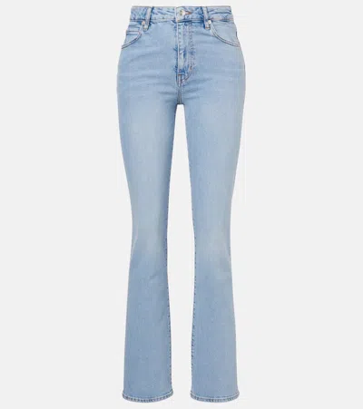 Frame Ruler High-rise Straight Jeans In Blue