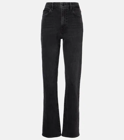 Frame Ruler High-rise Straight-leg Jeans In Black
