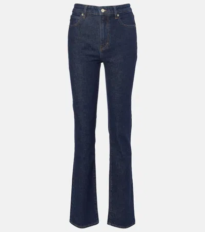 Frame Ruler High-rise Straight Jeans In Blue