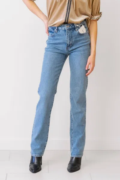 Frame Ruler Mid-rise Straight Jeans In Indo In Blue