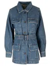 Frame Safari Belted Denim Jacket