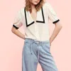 Frame Sailor Puff Sleeve Silk Button-up Shirt