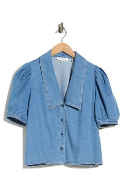 Frame Sailor Collar Denim Shirt In Starlet