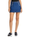 Frame Sailor Snap-detailed Denim Mini Skirt In Celestine