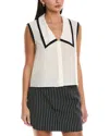 Frame Denim Sailor Silk Blouse In White
