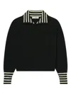 Frame Sailor Striped Sweater In Black