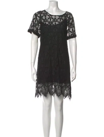 Pre-owned Frame Scoop Neck Knee-length Dress In Black