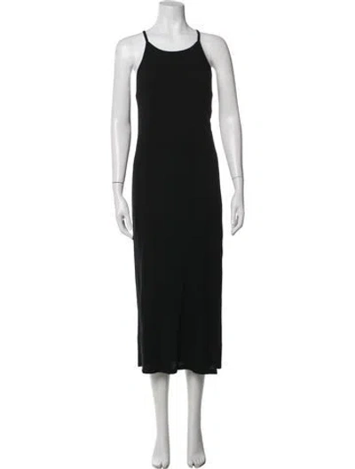 Pre-owned Frame Scoop Neck Long Dress In Black