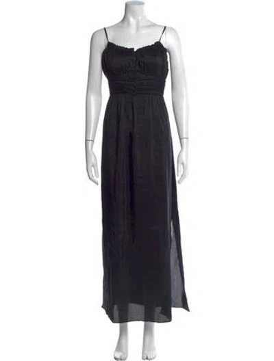 Pre-owned Frame Scoop Neck Long Dress W/ Tags In Black